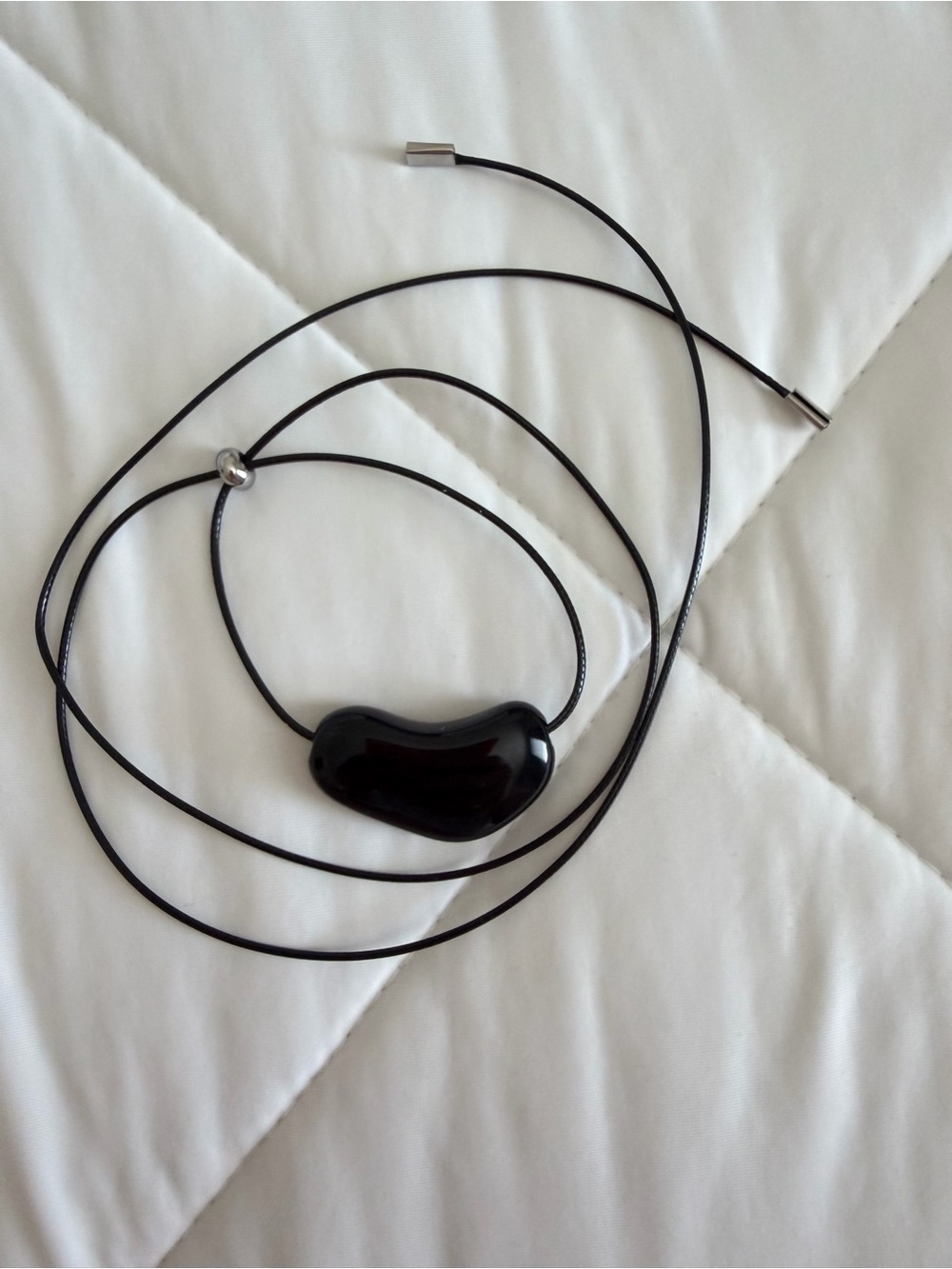 Black Bean Pendant Necklace